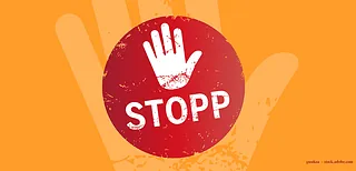 Symbol für Schutzkonzept (Stopp und Hand)